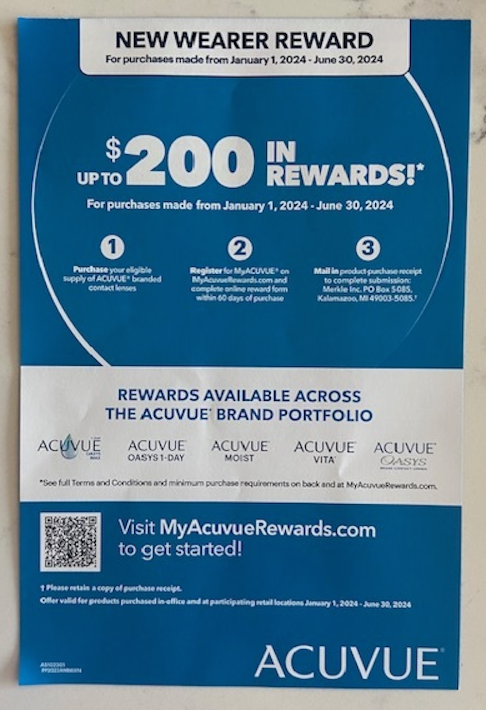 Acuvue New Wearer Reward